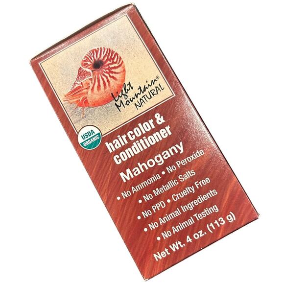 Natural Henna Hair Color & Conditioner MAHOGANY Certified Organic Light Mountain - Picture 4 of 10